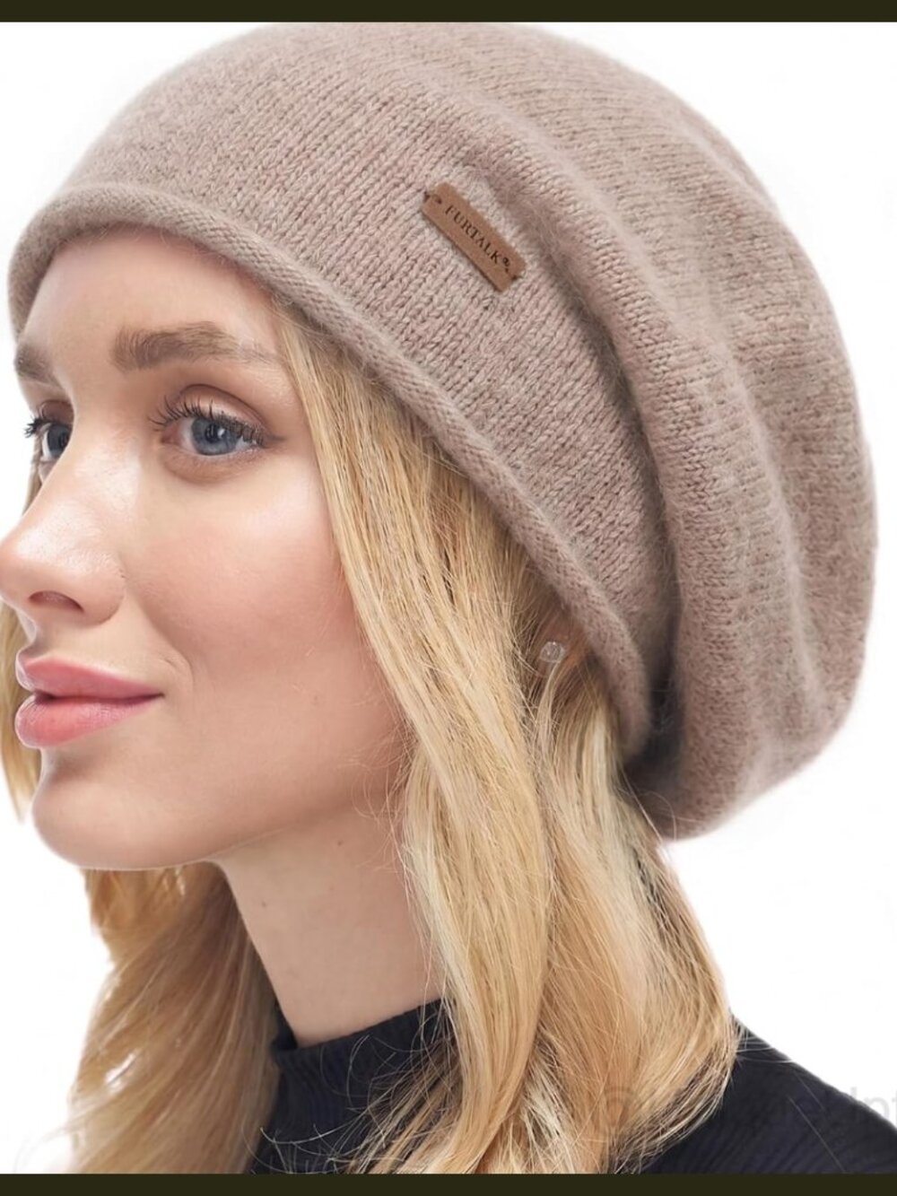 Slouchy Beanie Women Wool Cashmere Blend Winter Hat Soft Warm Knit Skull Cap